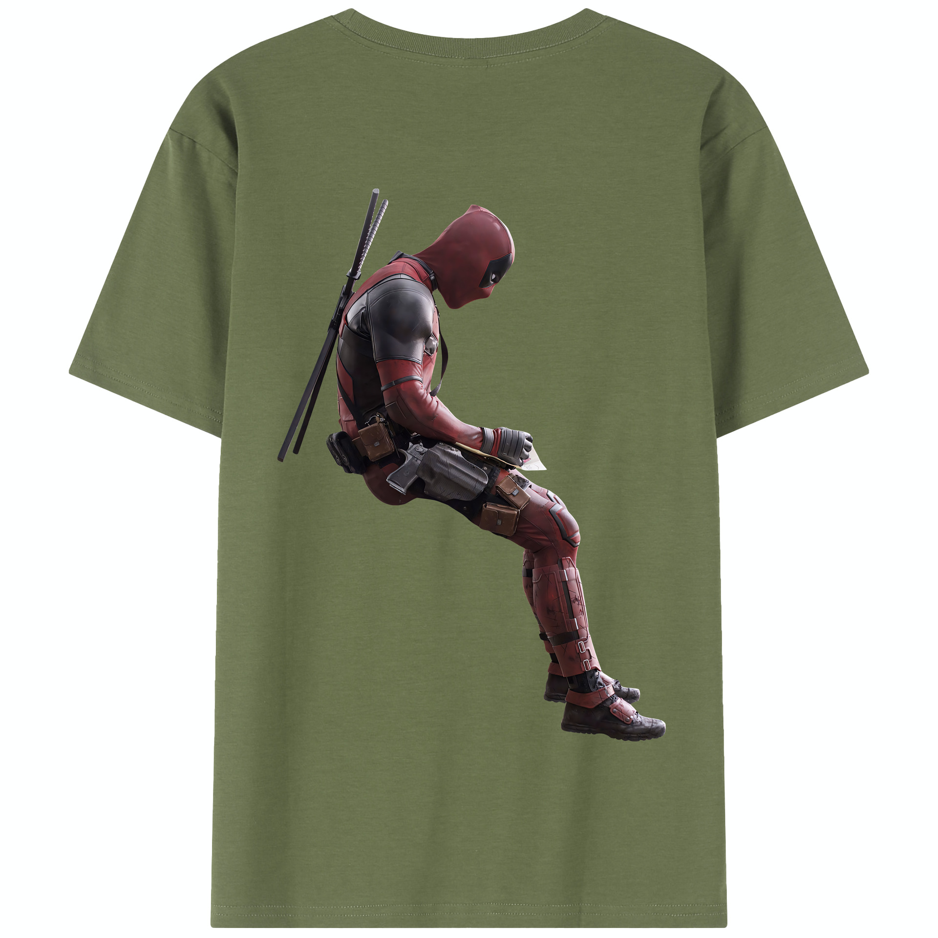 （画像用） Deadpool デッドプール 綿100％半袖Tシャツ（背面プリント）